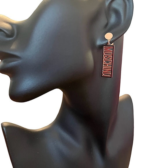 Moschino Earrings Rose Gold and Black VIP - Picture 2 of 5